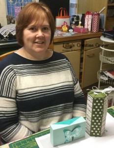 Lovely Nicky and the boxes she made in our February 27th class
